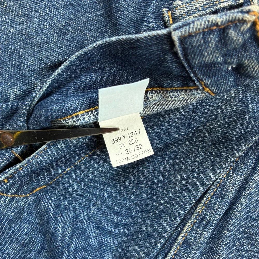 VTG Sasson Pleated Denim Trousers Women 28 x 28 Blue High Waist Tapered USA 80s